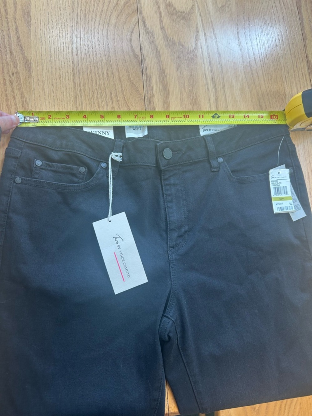 NWT Two by Vince Camuto Black Skinny Jeans Women’s Size 14 / 32 Mid Rise - Picture 7 of 10